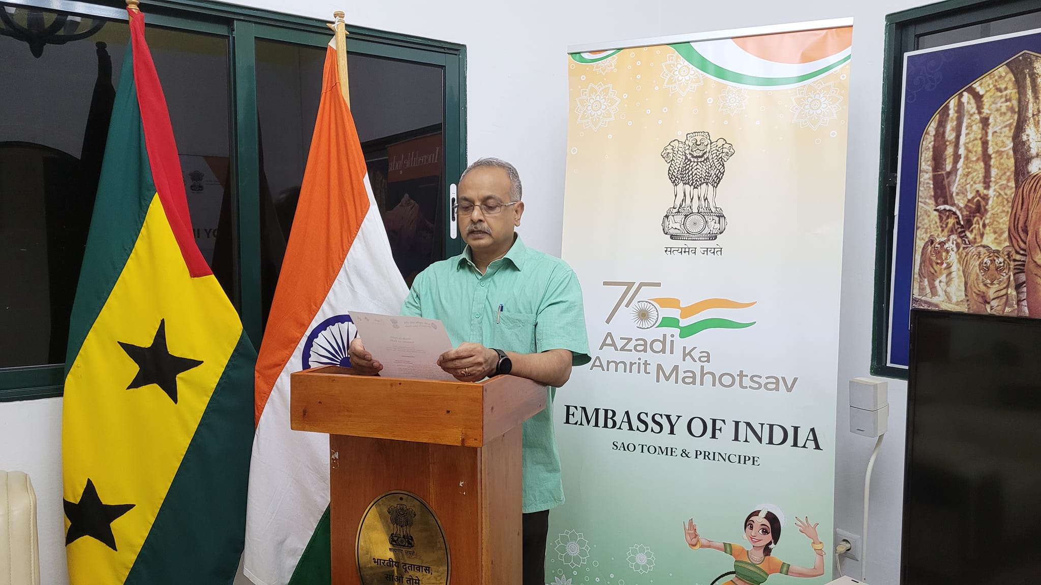 Embassy of India, Sao Tome held an Open House for the Indian diaspora and briefed them about the upcoming events and especially the live telecast of 100 th episode of Mann Ki Baat by Prime Minister.