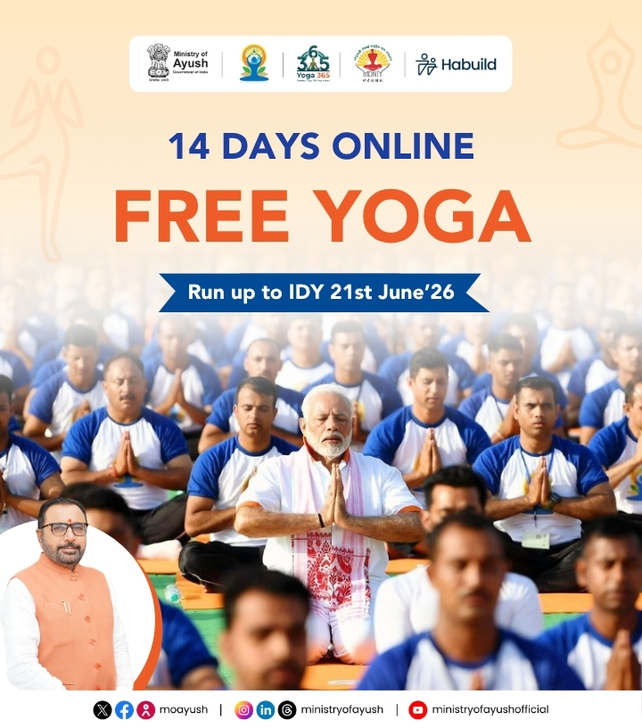 12th International Day of Yoga (IDY) 2026 - 100 days Free Live Yoga Sessions
